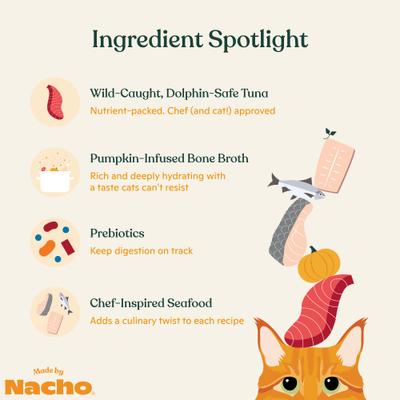 Show full view: Made by Nacho Flaked Fish Variety Pack Grain-Free Wet Cat Food, 3-oz can, case of 12 slide 5 of 11