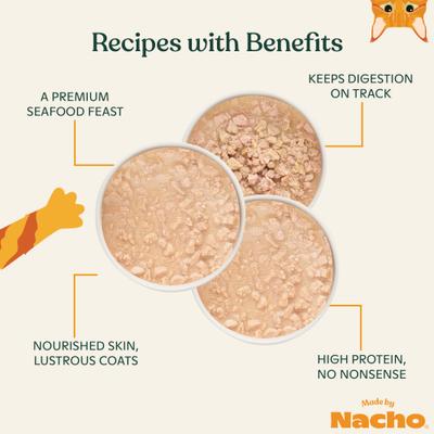 Show full view: Made by Nacho Flaked Fish Variety Pack Grain-Free Wet Cat Food, 3-oz can, case of 12 slide 4 of 11