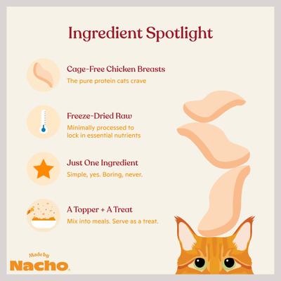 Show full view: Made by Nacho Freeze-Dried Chicken Breast Cat Treats, 0.9-oz pouch slide 5 of 10