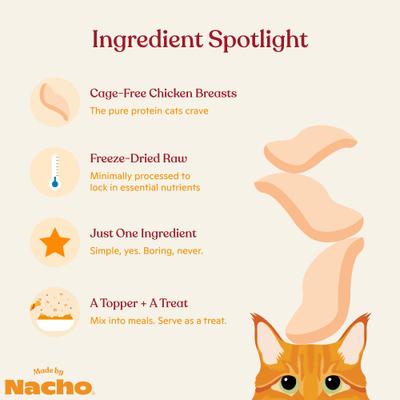 Show full view: Made by Nacho Freeze-Dried Chicken Breast Cat Treats, 3.5-oz bag slide 5 of 11