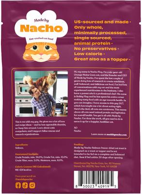Show full view: Made by Nacho Freeze-Dried Wild Alaskan Salmon Cat Treats, 0.7-oz pouch slide 3 of 10