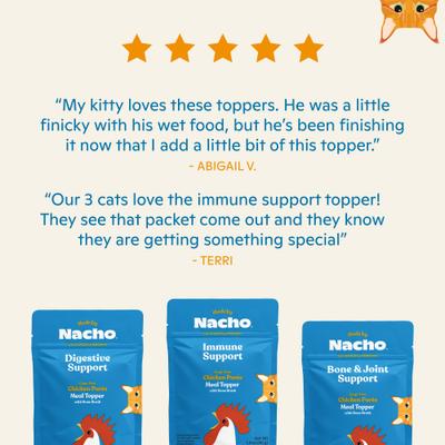 Show full view: Made by Nacho Immune Support Cage-Free Chicken Puree with Bone Broth Wet Cat Food Topper, 1.4-oz pouch, case of 18 slide 7 of 12