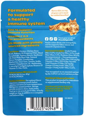 Show full view: Made by Nacho Immune Support Cage-Free Chicken Puree with Bone Broth Wet Cat Food Topper, 1.4-oz pouch, case of 18 slide 3 of 12