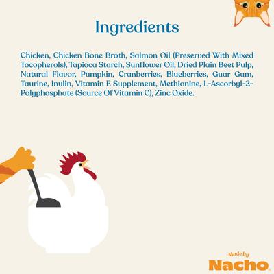 Show full view: Made by Nacho Immune Support Cage-Free Chicken Puree with Bone Broth Wet Cat Food Topper, 1.4-oz pouch, case of 18 slide 8 of 12
