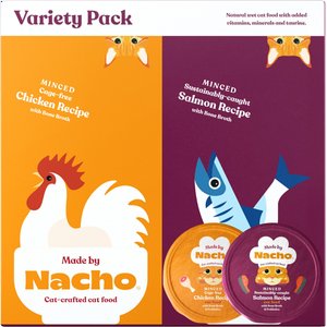 Made by Nacho Minced Recipes with Bone Broth Variety Pack Wet Cat Food, 2.5-oz cup, case of 10