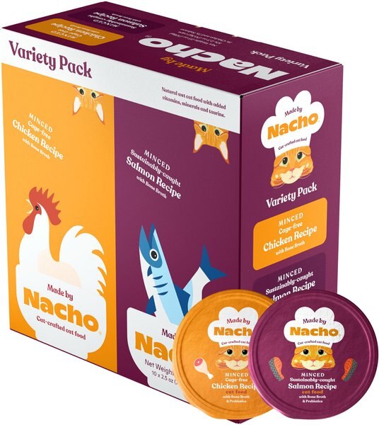 Made by Nacho Minced Recipes with Bone Broth Variety Pack Wet Cat Food