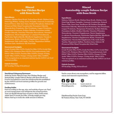 Show full view: Made by Nacho Minced Recipes with Bone Broth Variety Pack Wet Cat Food, 2.5-oz cup, case of 10 slide 4 of 13