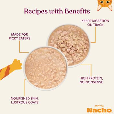 Show full view: Made by Nacho Minced Recipes with Bone Broth Variety Pack Wet Cat Food, 2.5-oz cup, case of 10 slide 5 of 13