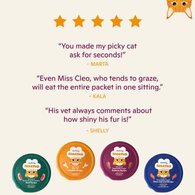 Show full view: Made by Nacho Minced Recipes with Bone Broth Variety Pack Wet Cat Food, 2.5-oz cup, case of 10 slide 7 of 13