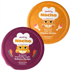 Made by Nacho Minced Salmon Recipe with Bone Broth + Minced Chicken Recipe with Bone Broth Wet Cat Food