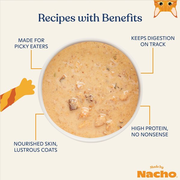 Made by Nacho Sustainably Caught Diced Tuna & Cod Recipe with Homestyle Bone Broth Grain-Free Wet Cat Food