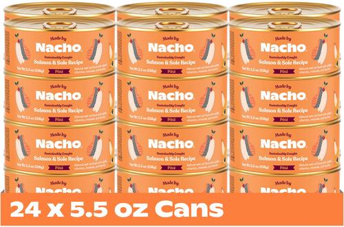 Show full view: Made by Nacho Sustainably Caught Salmon & Sole Recipe Grain-Free Pate Wet Cat Food, 5.5-oz can, case of 24 slide 4 of 12