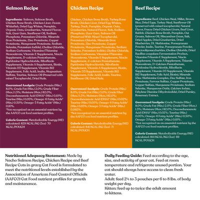Show full view: Made by Nacho Sustainably Caught Salmon, Whitefish & Pumpkin Recipe with Freeze-Dried Chicken Liver Dry Cat Food, 4-lb bag + Cuts In Gravy Recipes with Bone Broth Variety Pack Wet Food slide 7 of 9