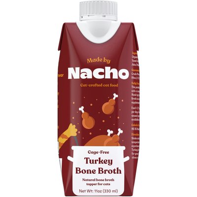 Made by Nacho Made by Nacho Turkey Bone Broth Grain- Free Wet Cat Food Topper, 11-oz carton