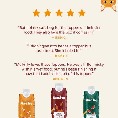 Show full view: Made by Nacho Turkey Bone Broth Grain- Free Wet Cat Food Topper, 11-oz carton slide 6 of 10