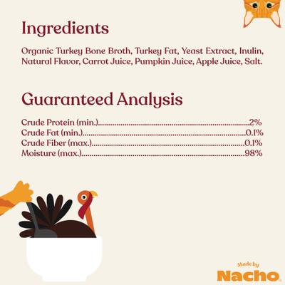 Show full view: Made by Nacho Turkey Bone Broth Grain- Free Wet Cat Food Topper, 11-oz carton slide 7 of 10