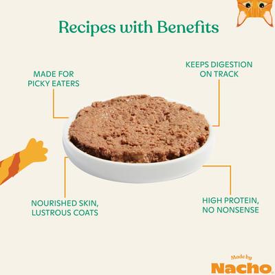 Show full view: Made by Nacho WIld-Caught Chicken & Herring Recipe Grain-Free Pate Wet Cat Food, 3-oz can, case of 6 slide 4 of 11