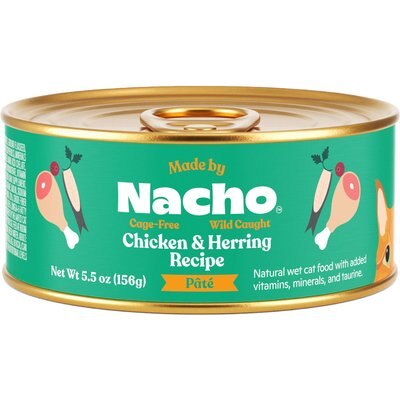 Made by Nacho Made by Nacho Wild-Caught Chicken & Herring Recipe Grain-Free Pate Wet Cat Food, 5.5-oz can, case of 24