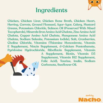 Show full view: Made by Nacho Wild-Caught Chicken & Herring Recipe Grain-Free Pate Wet Cat Food, 5.5-oz can, case of 24 slide 8 of 12