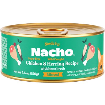 Made by Nacho Made by Nacho Wild-Caught Chicken & Herring Recipe with Bone Broth Minced Wet Cat Food, 5.5-oz can, case of 24