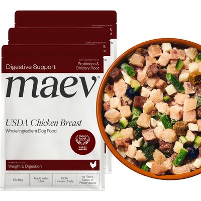Maev Maev Weight & Digestion Fresh Frozen Raw Human-Grade Chicken Dog Food, 15-lb bundle