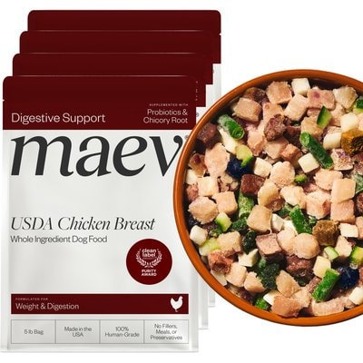 Maev Maev Weight & Digestion Fresh Frozen Raw Human-Grade Chicken Dog Food, 20-lb bundle