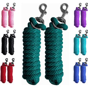 Majestic Ally Heavy Duty Bolt Snap Poly Horse Lead, 2 count, Hunter Green
