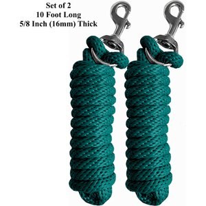 Majestic Ally Heavy Duty Bolt Snap Poly Horse Lead, 2 count, Hunter Green