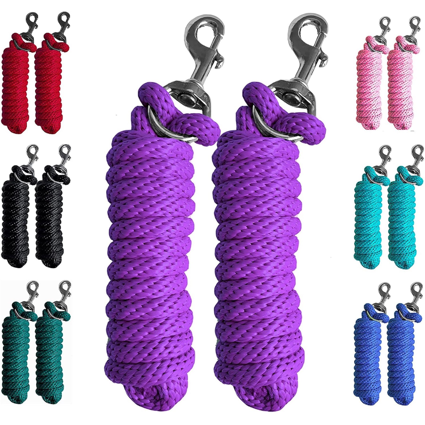Majestic Ally Heavy Duty Bolt Snap Poly Horse Lead, 2 count, Purple