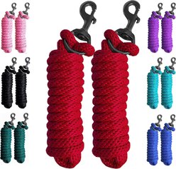 Majestic Ally Heavy Duty Bolt Snap Poly Horse Lead, 2 count, Red