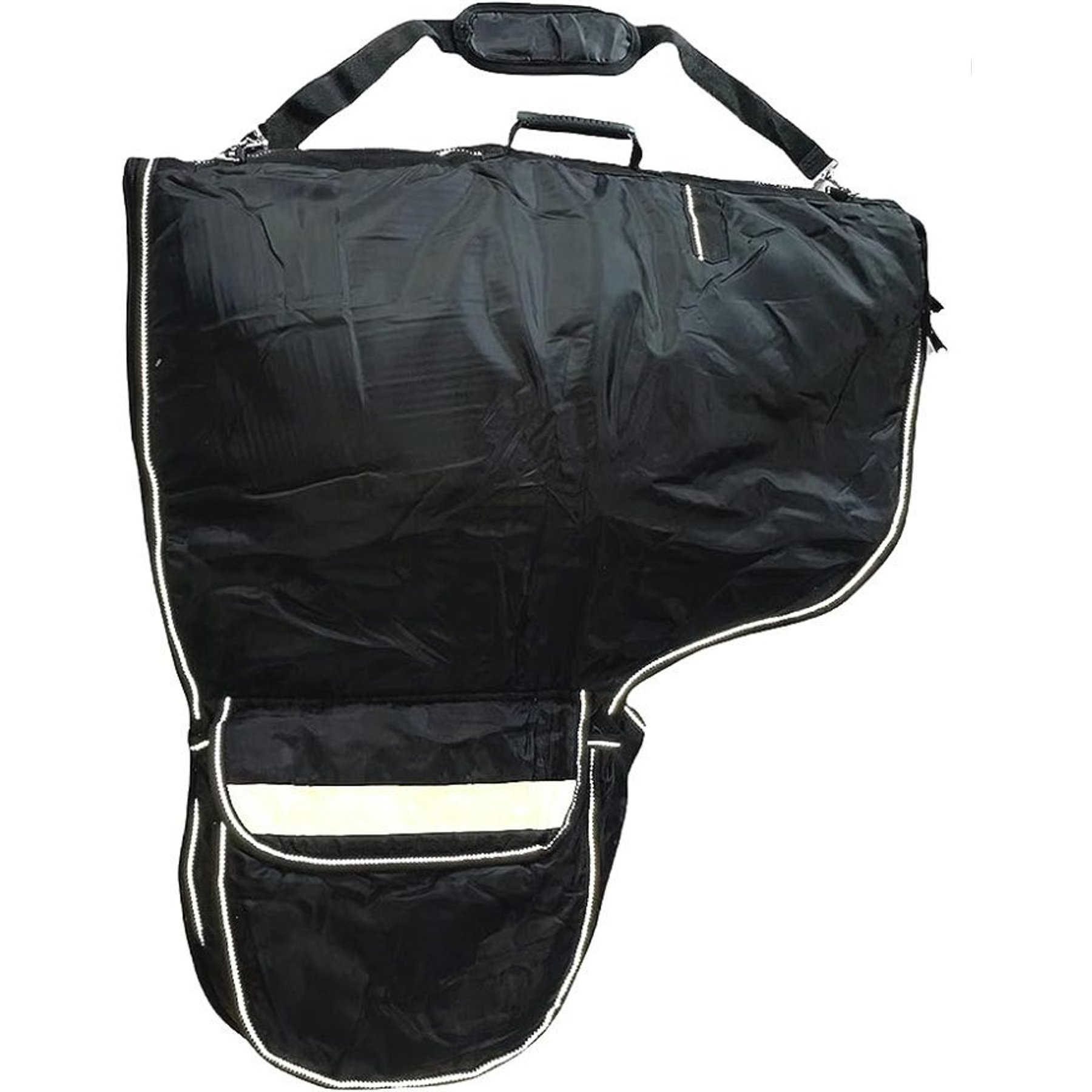 Majestic Ally Nylon Horse Saddle Bag & Pockets, Black