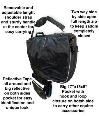 Show full view: Majestic Ally Nylon Horse Saddle Bag & Pockets, Black slide 4 of 9