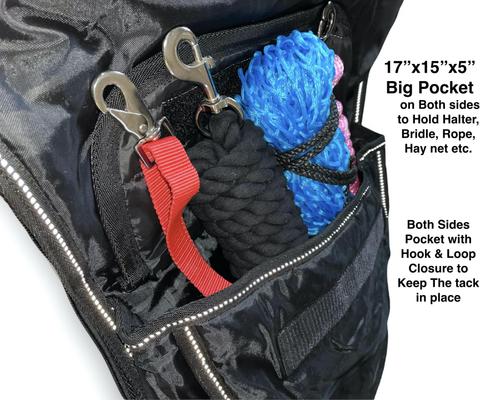 Show full view: Majestic Ally Nylon Horse Saddle Bag & Pockets, Black slide 8 of 9