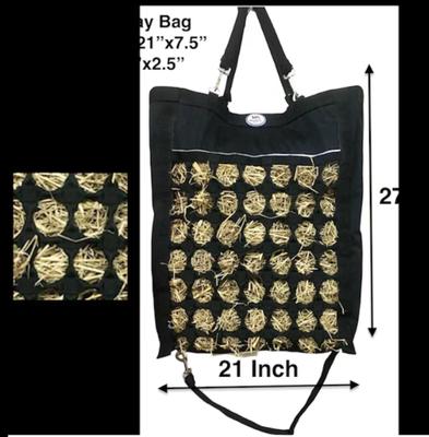 Show full view: Majestic Ally Nylon Reflective 2.5-in Octagon Hole Slow Feeder Hay Horse Bag, Black slide 2 of 6