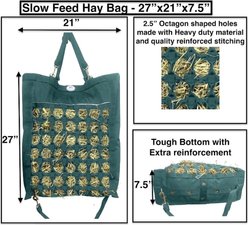 Majestic Ally Nylon Reflective 2.5-in Octagon Hole Slow Feeder Hay Horse Bag, Hunter Green