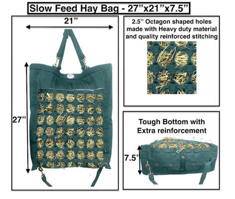 Show full view: Majestic Ally Nylon Reflective 2.5-in Octagon Hole Slow Feeder Hay Horse Bag, Hunter Green slide 1 of 6