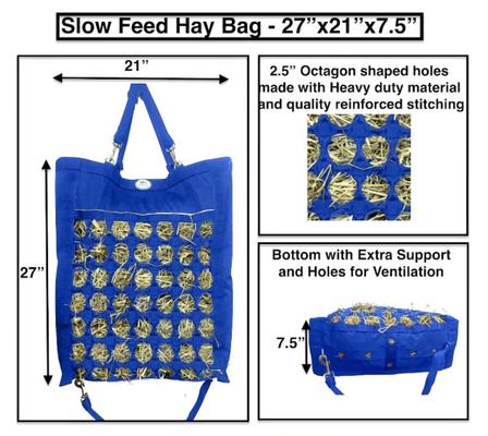 Show full view: Majestic Ally Nylon Reflective 2.5-in Octagon Hole Slow Feeder Hay Horse Bag, Royal Blue slide 1 of 6