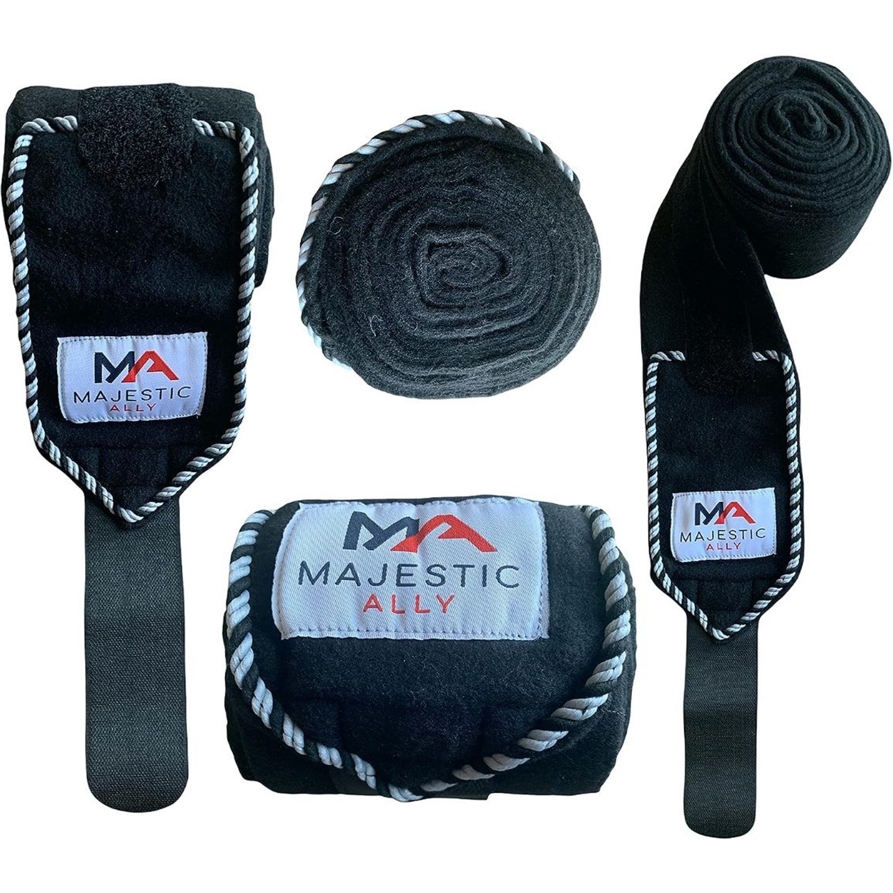 Majestic Ally Polo Horse Wraps, Black