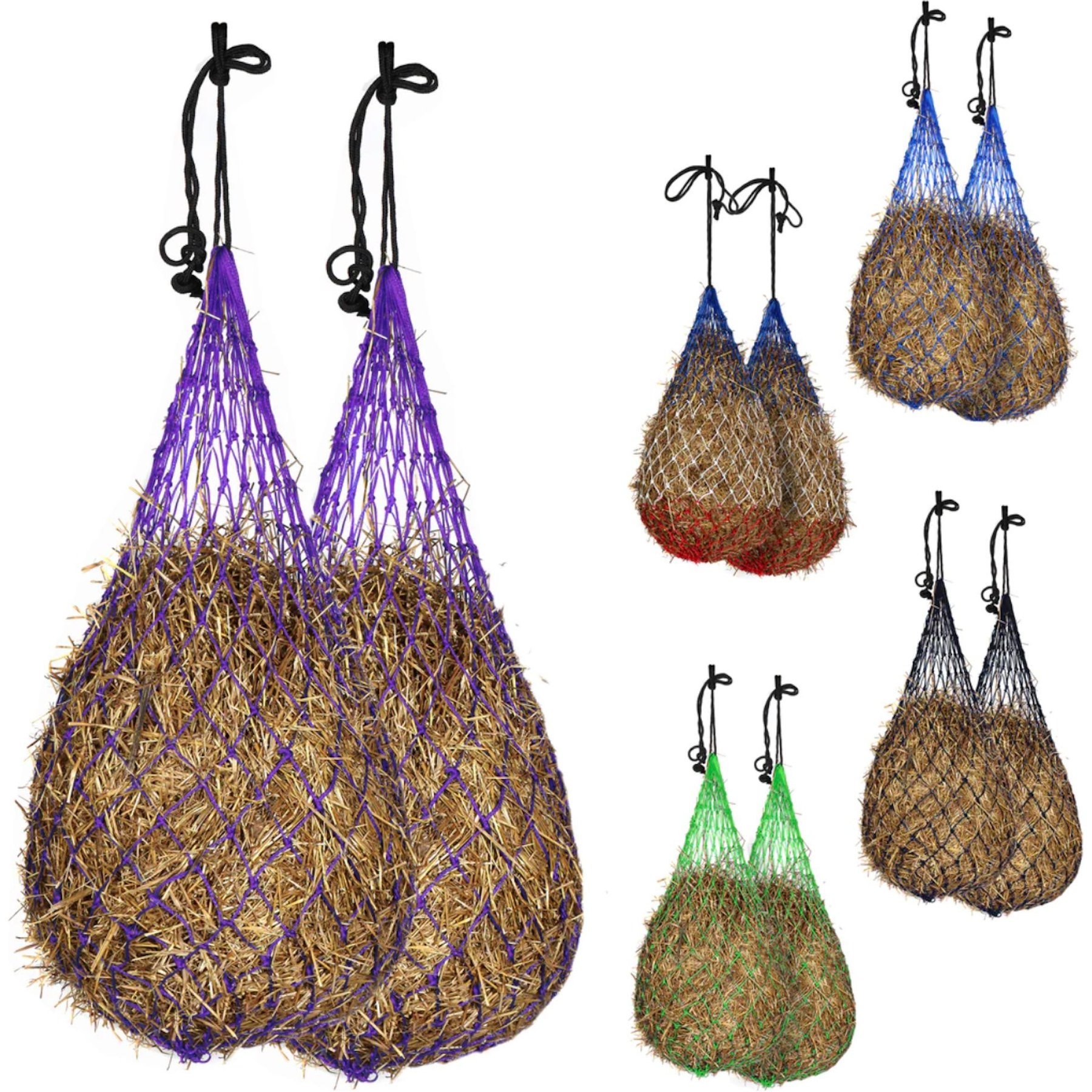 Majestic Ally Slow Feed Horse Hay Net, 56-in, Purple