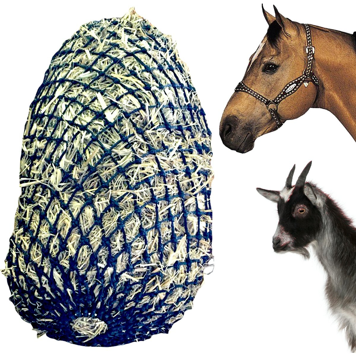 Majestic Ally Ultra Slow Feed Horse Hay Net, 1.25 x 1.25-in, Black