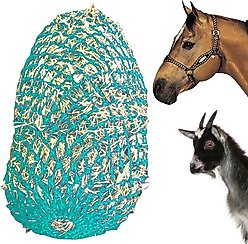Majestic Ally Ultra Slow Feed Horse Hay Net, 1.25 x 1.25-in, Turquoise