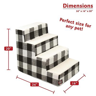 Show full view: Majestic Pet Anderson Check Cat & Dog Stairs, Black, 4 Step slide 3 of 8