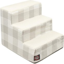 Majestic Pet Anderson Check Cat & Dog Stairs, Gray, 3 Step