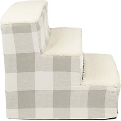 Majestic Pet Anderson Check Cat & Dog Stairs, Gray, 3 Step slide 2 of 6