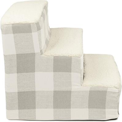 Show full view: Majestic Pet Anderson Check Cat & Dog Stairs, Gray, 3 Step slide 2 of 8