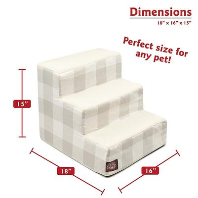 Show full view: Majestic Pet Anderson Check Cat & Dog Stairs, Gray, 3 Step slide 3 of 8