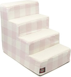 Majestic Pet Anderson Check Cat & Dog Stairs, Pink, 4 Step