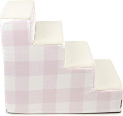 Majestic Pet Anderson Check Cat & Dog Stairs, Pink, 4 Step slide 2 of 6