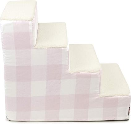 Show full view: Majestic Pet Anderson Check Cat & Dog Stairs, Pink, 4 Step slide 2 of 8
