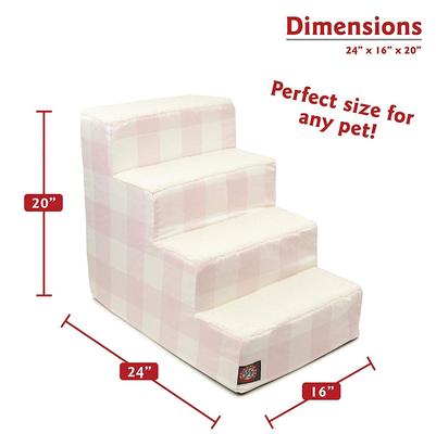 Show full view: Majestic Pet Anderson Check Cat & Dog Stairs, Pink, 4 Step slide 3 of 8